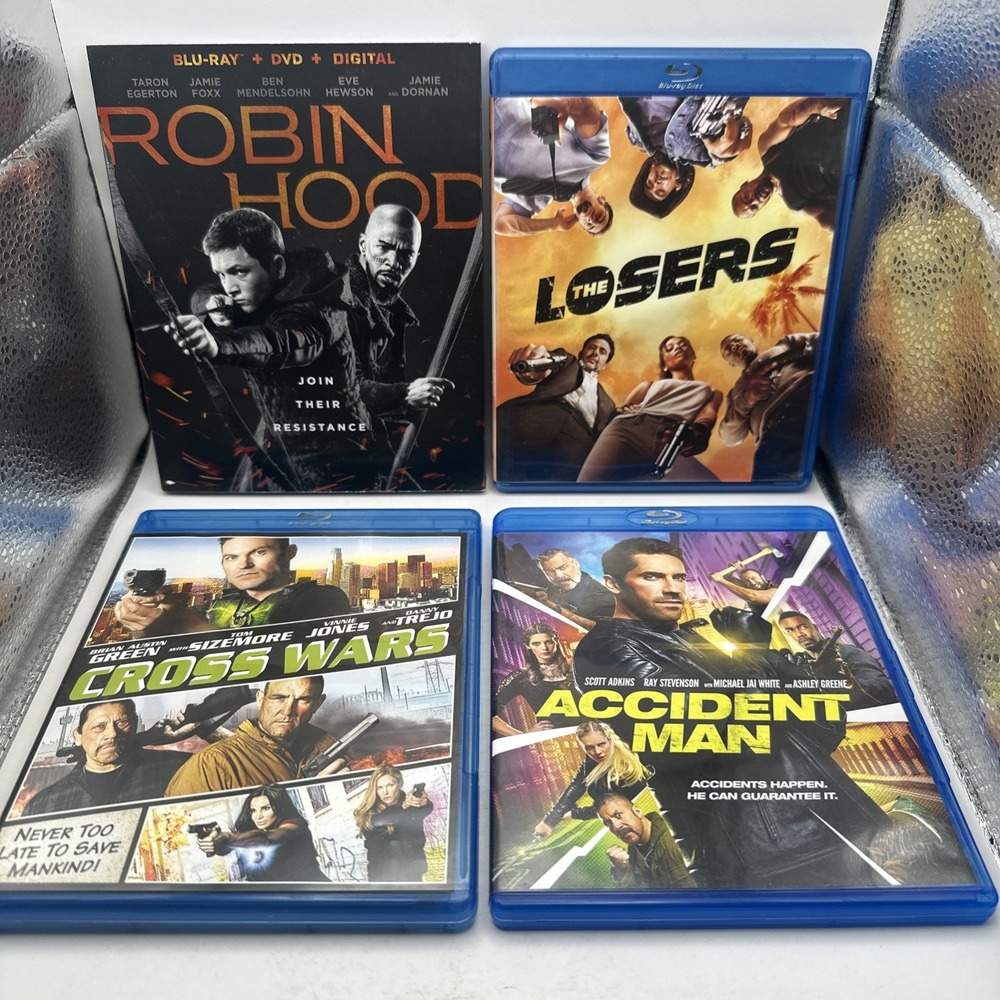 The Losers Robin Hood Cross Wars Accident Man Blu-ray Movie Lot Bundle Action